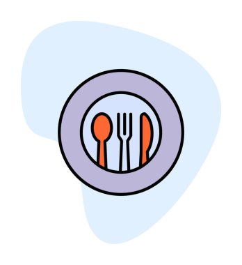 Modern çatal bıçak simgelerinin vektör çizimi                