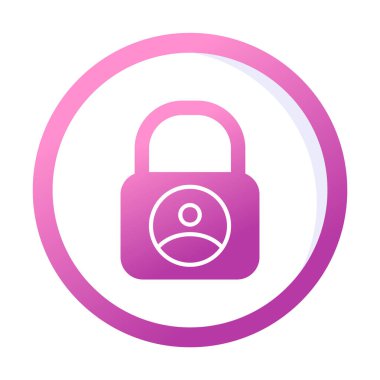 Kilit simgesi. Özel daire tasarımı. vektör illüstrasyonu.