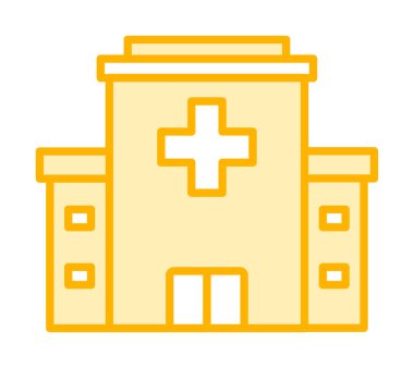 Hastane düz vektör illüstrasyon simgesi