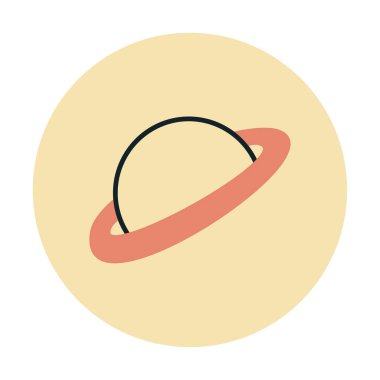 Gezegen ve vektör illüstrasyonlu uzay simgesi