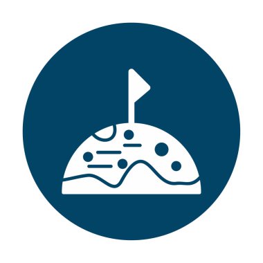 Beyaz arkaplanda bayrak düz simgesi olan ay