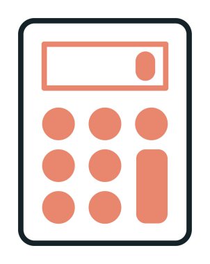 Hesap makinesi simgesi, beyaz arkaplanda renkli illüstrasyon