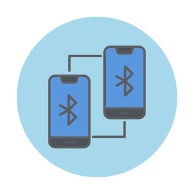 Bluetooth konsept vektör illüstrasyonuna bağlı telefonlar
