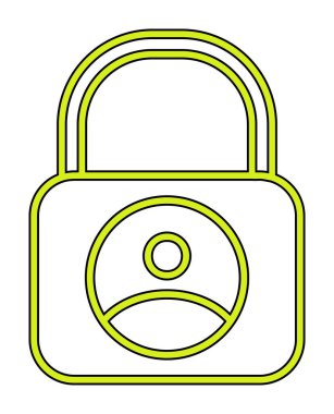 Kilit simgesi. Özel daire tasarımı. vektör illüstrasyonu.