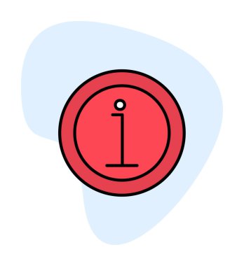 bilgi simgesi. bu daire beyaz bir arkaplanda izole edilmiş 