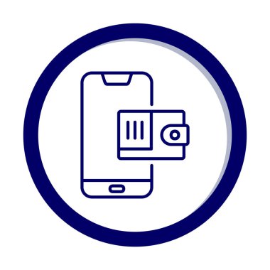 m-cüzdan vektör çizim tasarım ile Smartphone aygıtı