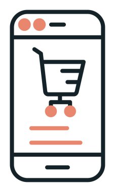 Basit Çevrimiçi Telefon Pazarlama simgesi, vektör illüstrasyonu