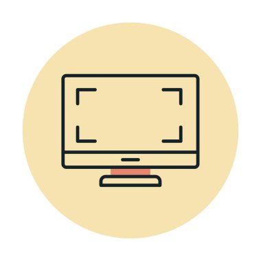 bilgisayar izleme simgesi, vektör illüstrasyonu basit tasarım