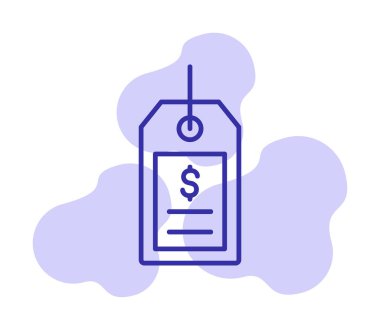 Basit fiyat etiketi simgesi, vektör çizim