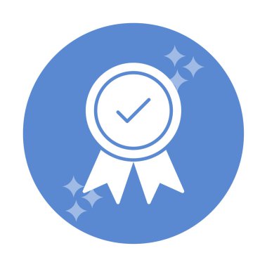 Onaylanmış madalya simgesi, vektör illüstrasyonu.