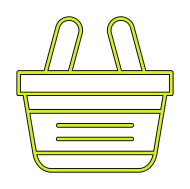 Alışveriş sepeti ikonu vektör illüstrasyonu          