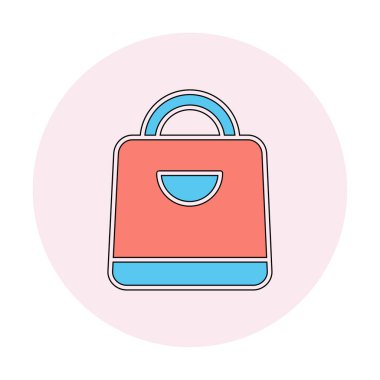 Alışveriş poşeti simgesi, vektör illüstrasyonu basit tasarım