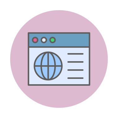 Basit web sitesi arayüzü simgesi, vektör illüstrasyonu