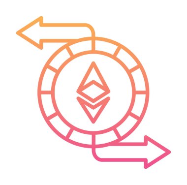 Ethereum Exchange web simgesi, vektör illüstrasyonu. ethereum işareti, kripto para birimi resmi