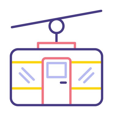 Basit Kablo Araba simgesi, vektör illüstrasyonu