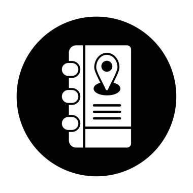 Soyut arkaplan vektöründe adres defteri simgesi izole edildi