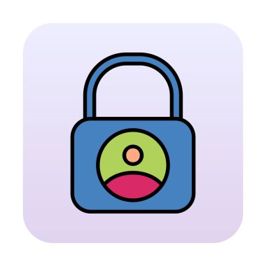 Kilit simgesi. Özel daire tasarımı. vektör illüstrasyonu.