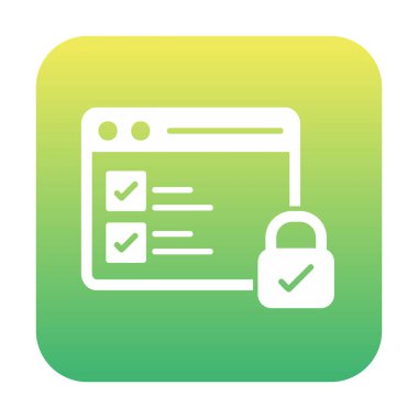 Basit güvenli veri simgesi, vektör illüstrasyonu