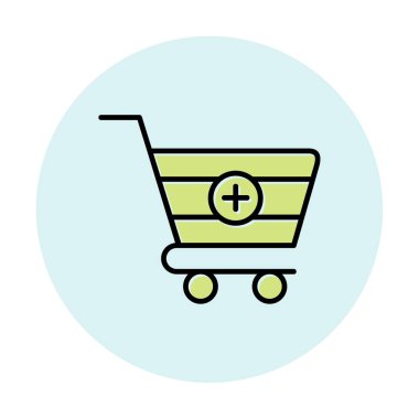 Cart alışveriş simgesine basit Ekle, vektör illüstrasyonu