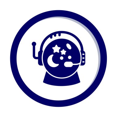 Beyaz arkaplanda Astronot Miğferi vektör çizimi