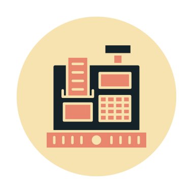 Kasiyer Makine simgesi vektör illüstrasyonu