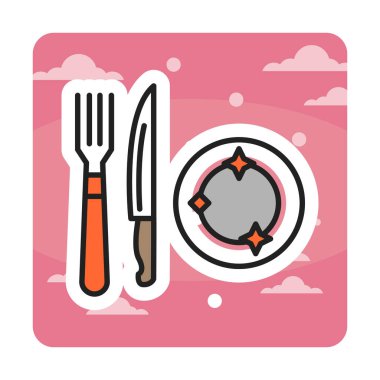 Çatal bıçak ağı simgesi, vektör illüstrasyonu