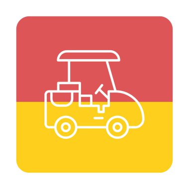 Golf Caddy simgesi, vektör illüstrasyonu