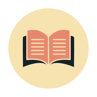 Basit Açık Kitap simgesi, vektör illüstrasyonu