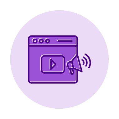 video pazarlama simgesi vektör illüstrasyonu