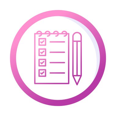 Not Defteri Yazma Web simgesi vektör çizimi