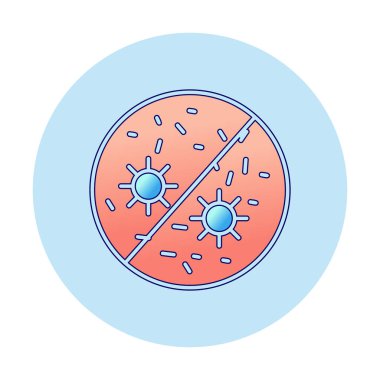 Antibakteriyel ikon. Virüs işareti. vektör illüstrasyonu  
