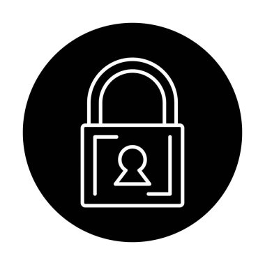 Asma kilit. Web simgesi basit illüstrasyon