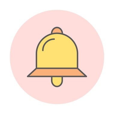 Basit Bildirim Zili simgesi, vektör illüstrasyonu