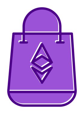 Alışveriş poşeti simgesi, vektör illüstrasyonu basit tasarım