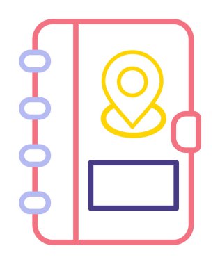 Soyut arkaplan vektöründe adres defteri simgesi izole edildi