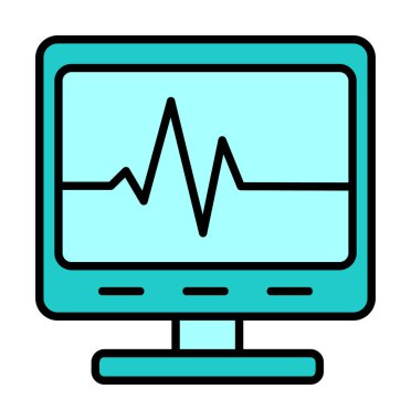 Ecg Okuma simgesi, vektör illüstrasyonu  