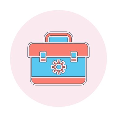 Araç takımı, araç kutusu düz simgesi, vektör illüstrasyonu