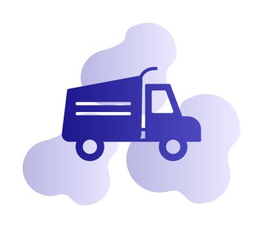 Web ve mobil uygulama tasarımınız için kamyon simgesi vektörü, kargo kamyonu logosu konsepti