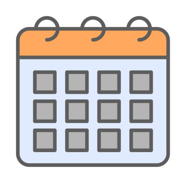 Takvim düzlüğü simgesi, vektör illüstrasyonu 