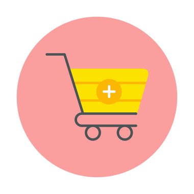 Cart alışveriş simgesine basit Ekle, vektör illüstrasyonu