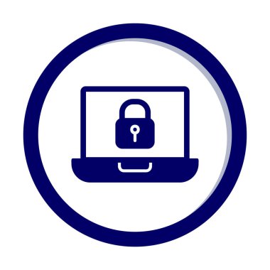 Dizüstü bilgisayar ekranına kilitle. Güvenlik kavramı vektör illüstrasyonu