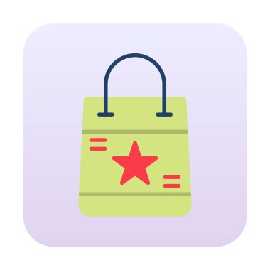 Alışveriş poşeti simgesi, vektör illüstrasyonu basit tasarım