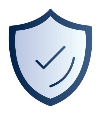 Güvenlik kalkanı simgesi koruma konsepti, vektör illüstrasyonu