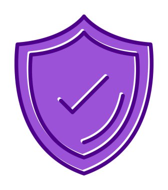 Güvenlik kalkanı simgesi koruma konsepti, vektör illüstrasyonu