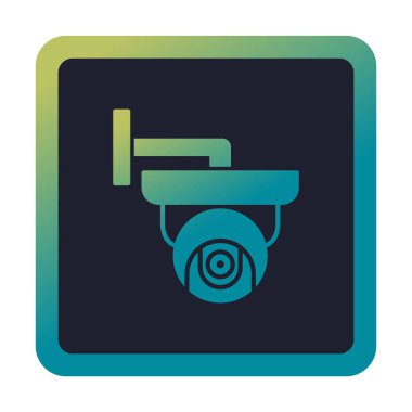 Basit bir CCTV kamera simgesi, vektör illüstrasyonu