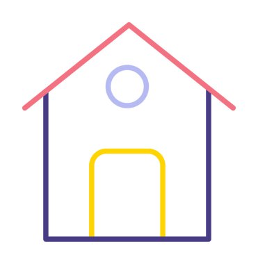 Eve. Web simgesi basit illüstrasyon