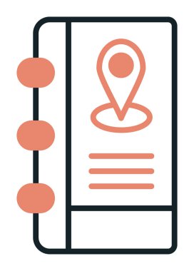 Soyut arkaplan vektöründe adres defteri simgesi izole edildi