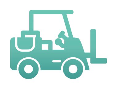 Forklift ikon vektörü. İnce çizgi işareti. izole edilmiş sınır sembolü çizimi
