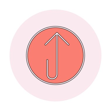 Yukarı ok simgesi, vektör illüstrasyonu, arayüz için düz tasarım 