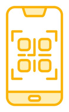 Basit Smartphone QR Kod simgesi, vektör illüstrasyonu